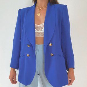 Vintage Oversized Electric Blue Blazer